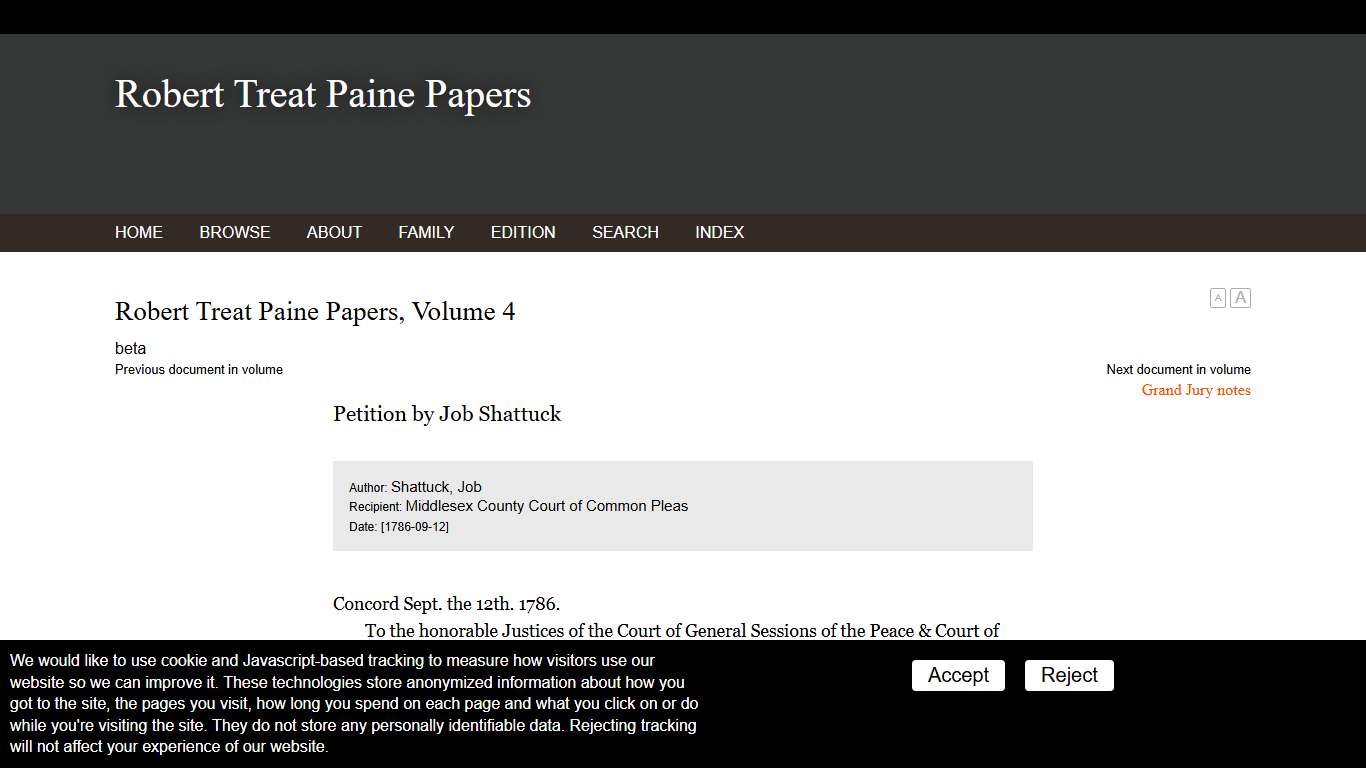 Robert Treat Paine Papers - Massachusetts Historical Society