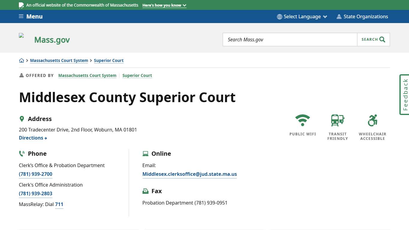 Middlesex County Superior Court Mass.gov